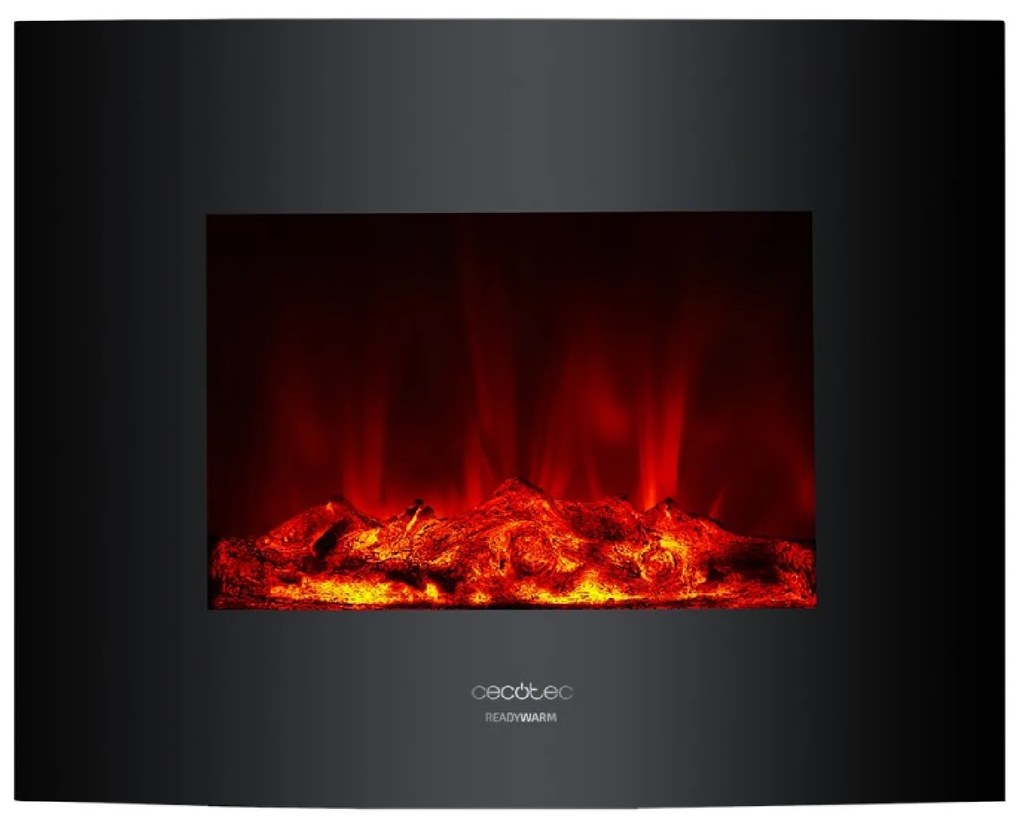 Lareira elétrica ReadyWarm 2600 Curved Flames potência de 2000 W. Duas intensidades 1000 W e 2000 W. Comando a distância
