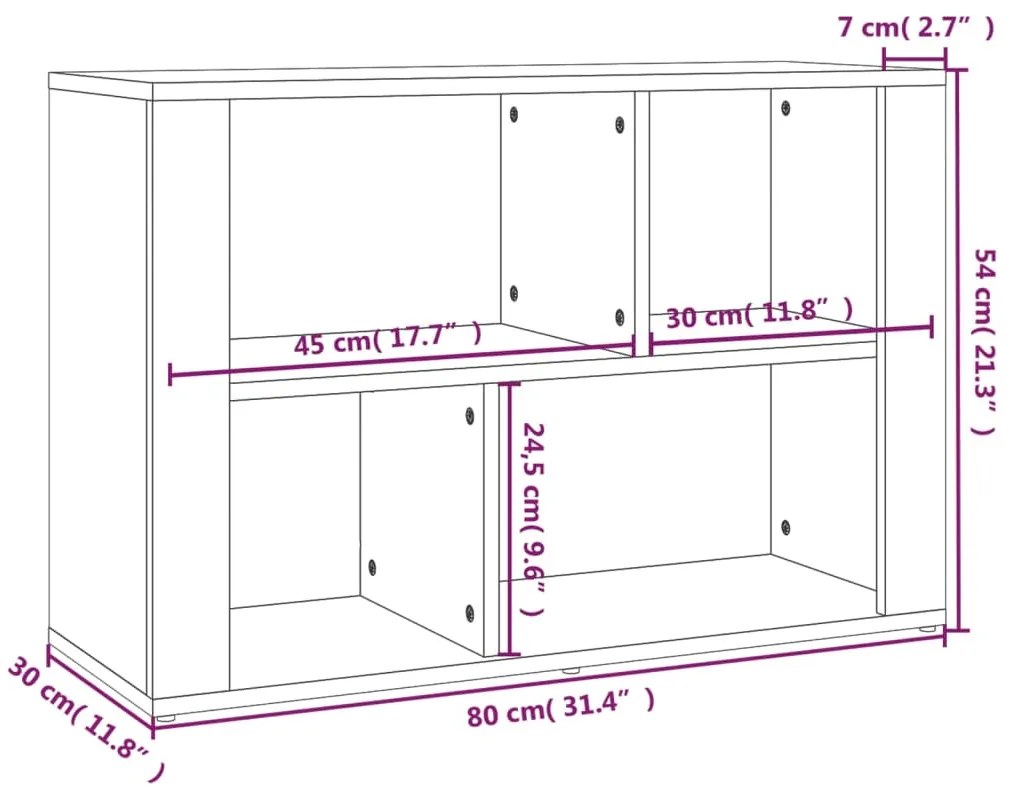 Aparador 80x30x54 cm derivados de madeira cinzento sonoma