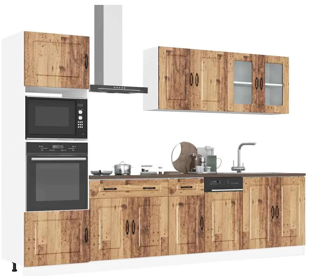 vidaXL 7 peças armário de cozinha conjunto Kalmar madeira velha