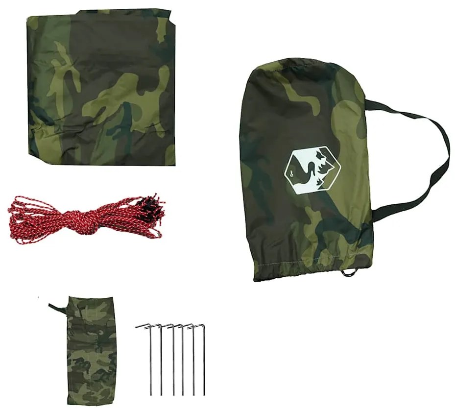 Lona de campismo 406x306 cm impermeável camuflagem