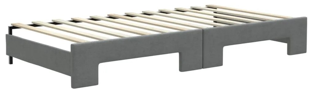 Sofá-cama com gavetão 100x200 cm tecido cinzento-escuro