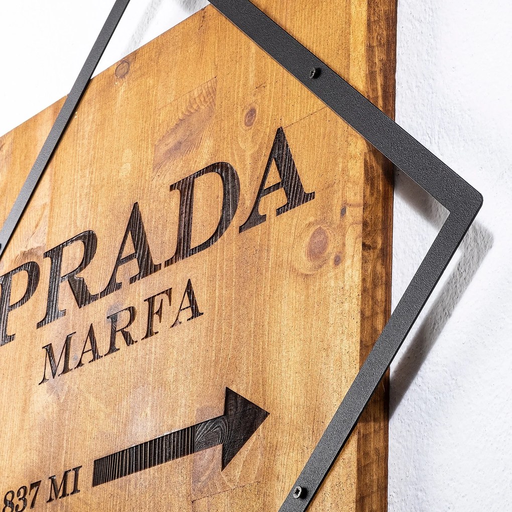 Acessório Decorativo de Parede Fashion 2 – Nogueira e Preto – 54 x 54