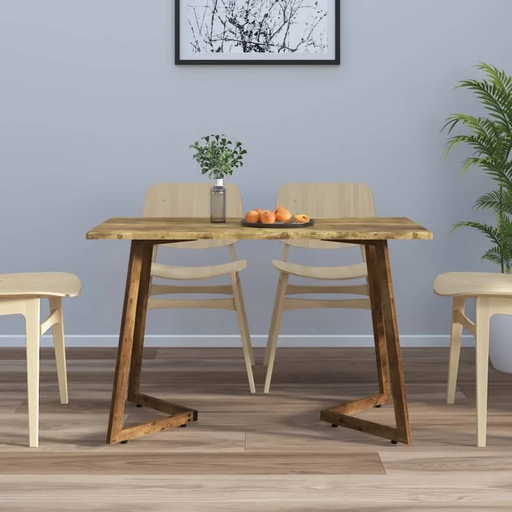 286091 vidaXL Mesa de jantar 120x60x74 cm MDF e ferro castanho-escuro