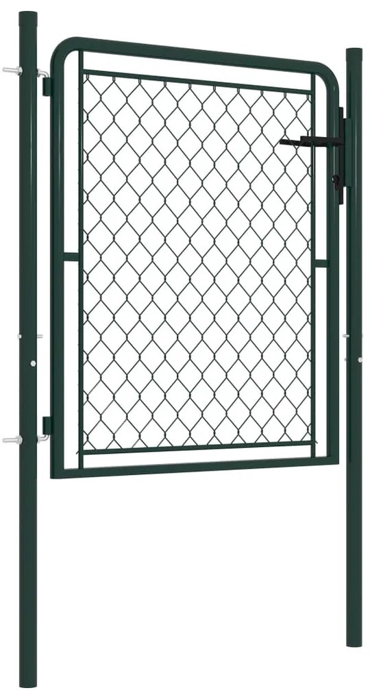 Portão de jardim 100x75 cm aço verde