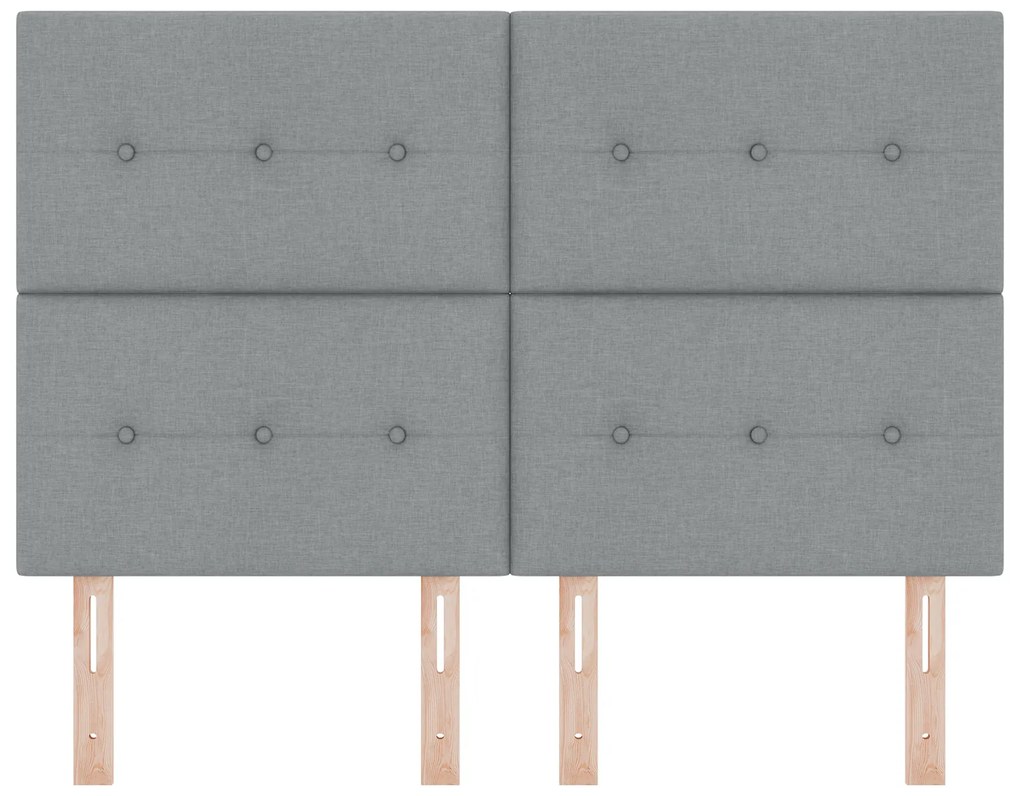 Cabeceira VidaXL Botões Estofada Cinza Claro 160 cm Tecido