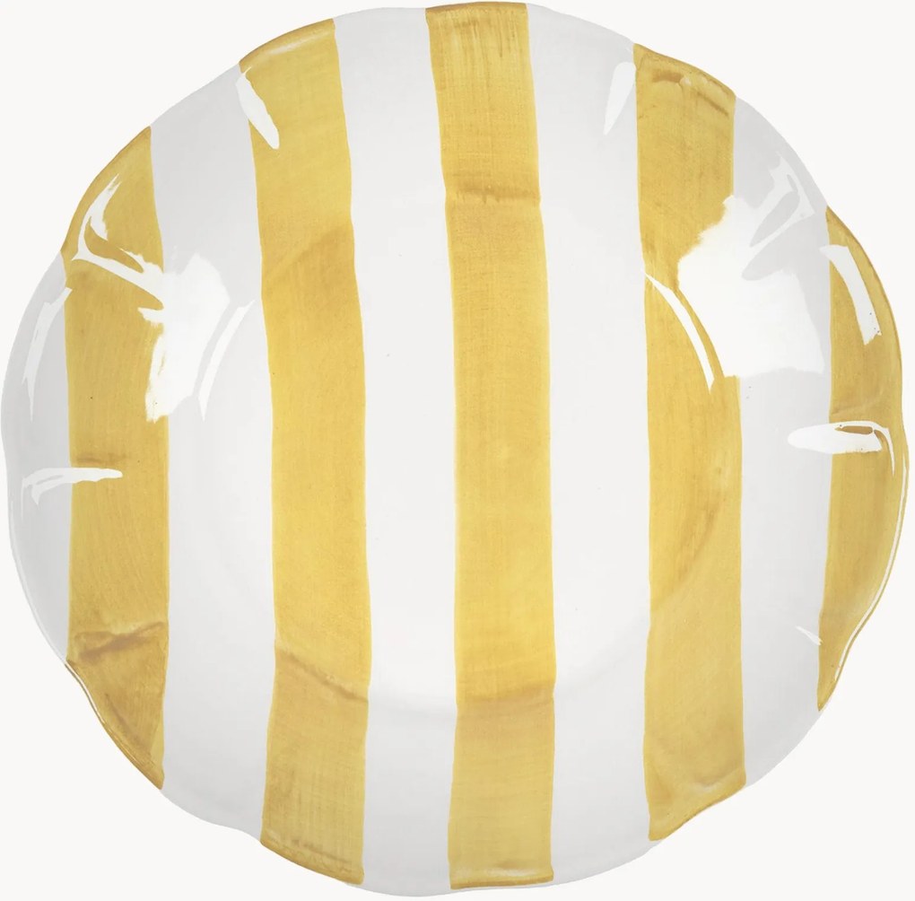 Prato de salada pintado à mão Stripe