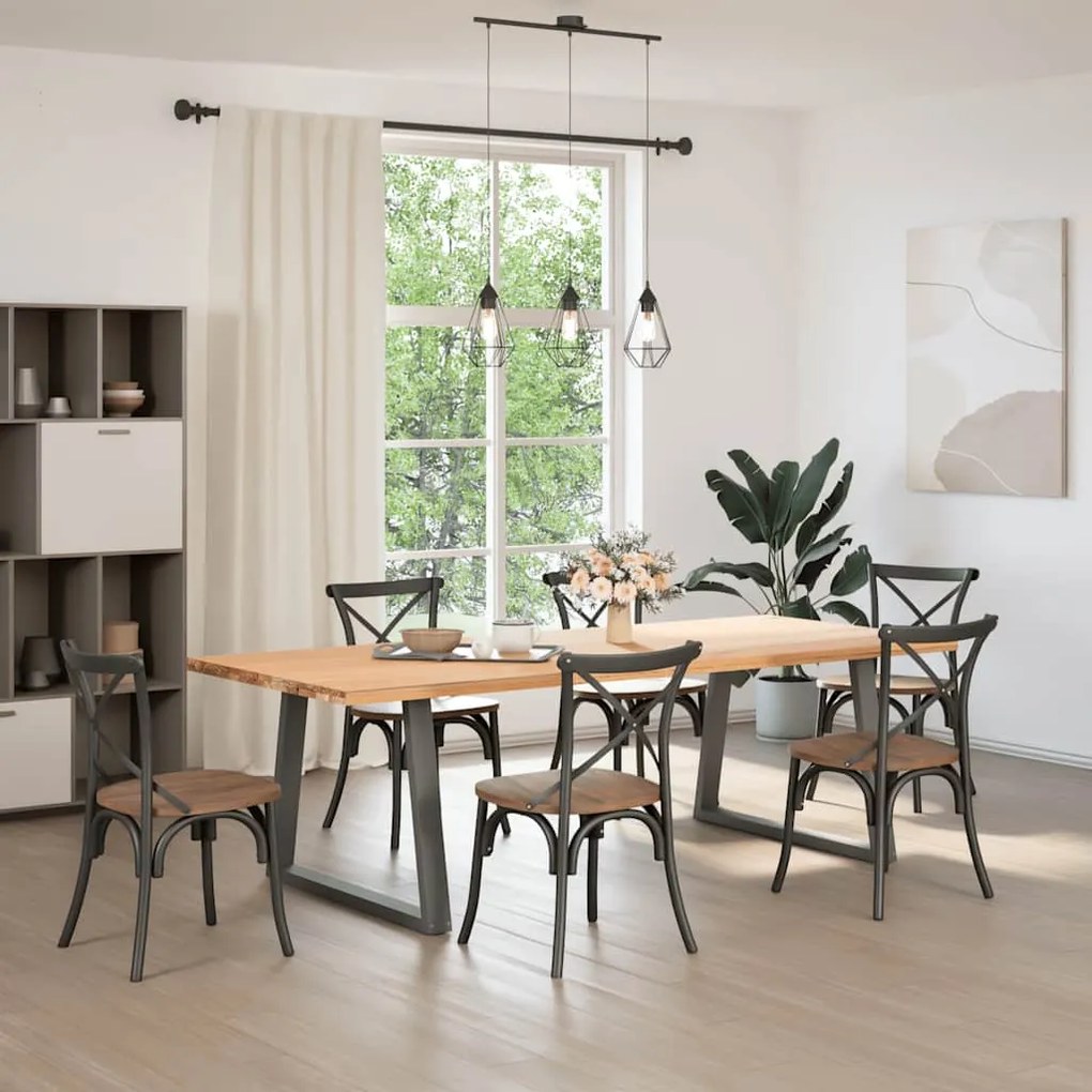 Pés para mesa de jantar em forma de V, 2 peças, antracite, 90x (72-73,