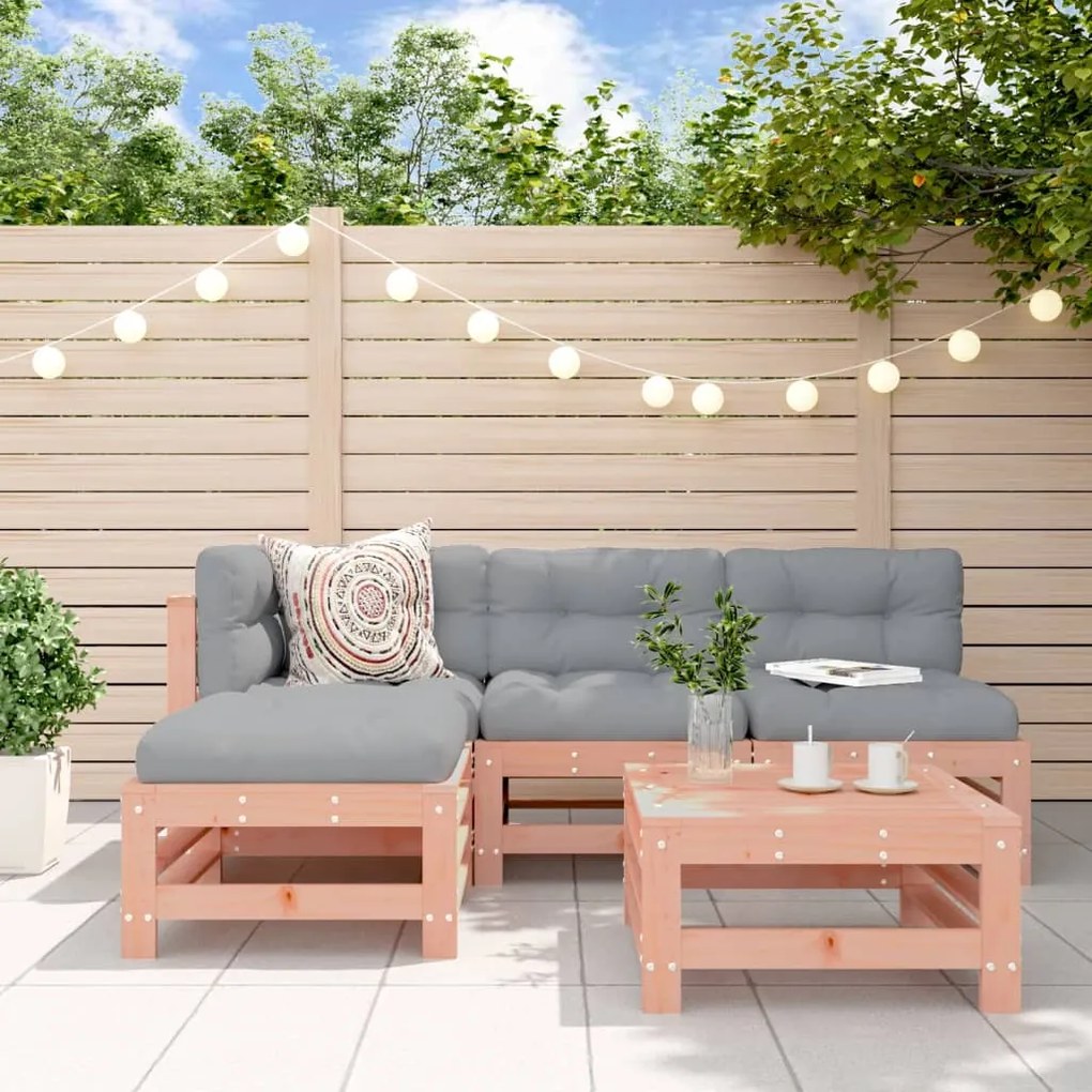vidaXL 5 pcs conjunto lounge de jardim madeira de douglas maciça