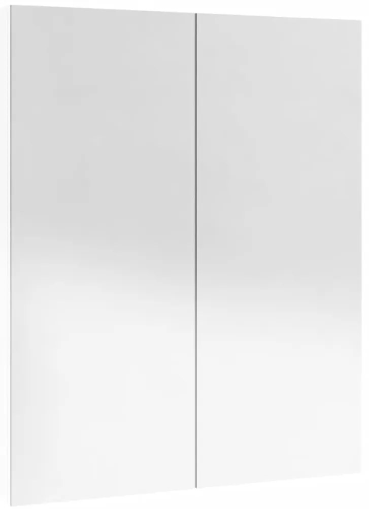 Armário espelhado p/ casa banho 60x15x75cm MDF branco brilhante