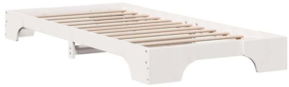 Estrutura de Cama Branca 80x200 cm em Madeira de Pinho Sólido