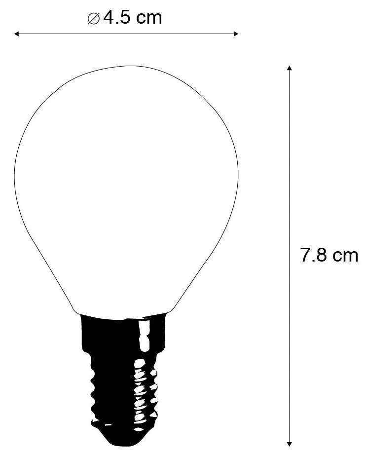 Conjunto de 5 Lâmpada LED E14 filamento P45 4W 470 lm 2700K