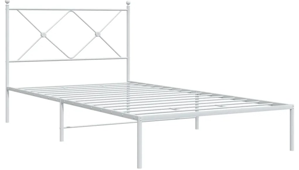 Estrutura de cama com cabeceira 100x190 cm metal branco