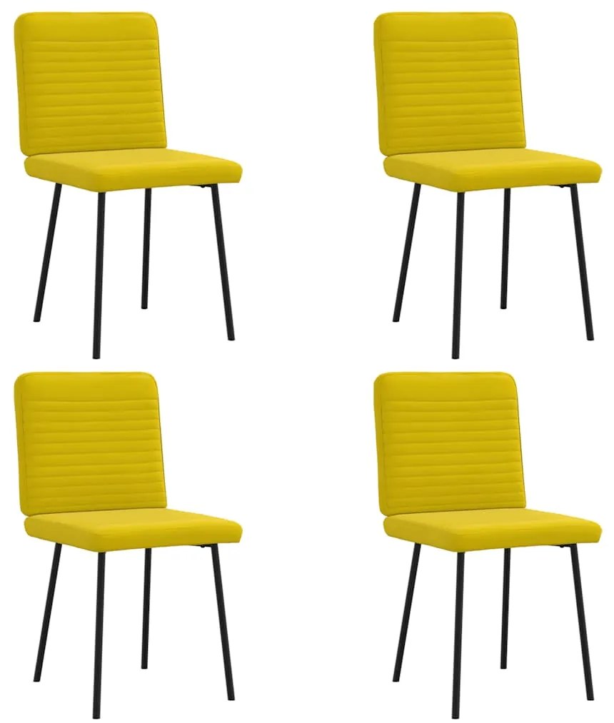 Cadeiras de jantar 4 pcs veludo amarelo