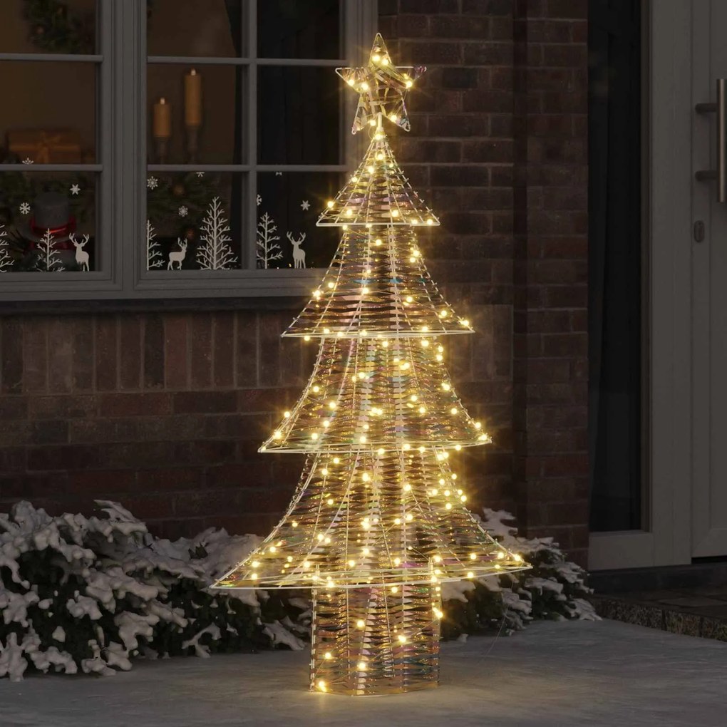 vidaXL Árvore de Natal com 160 LEDs Branco quente 150 cm PET