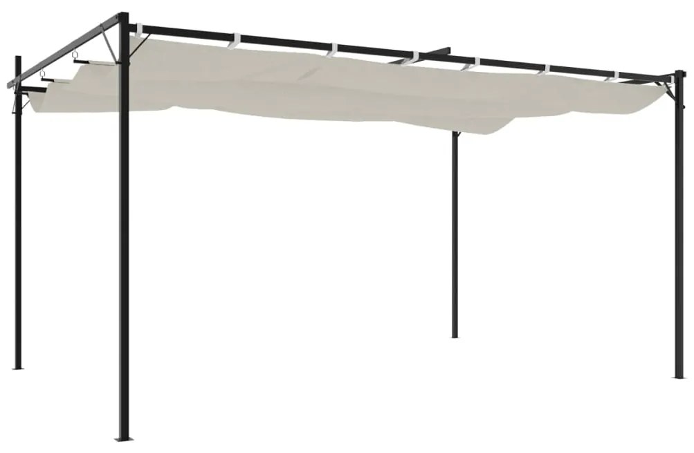 Pérgola com toldo retrátil 395x292x230 cm cor creme