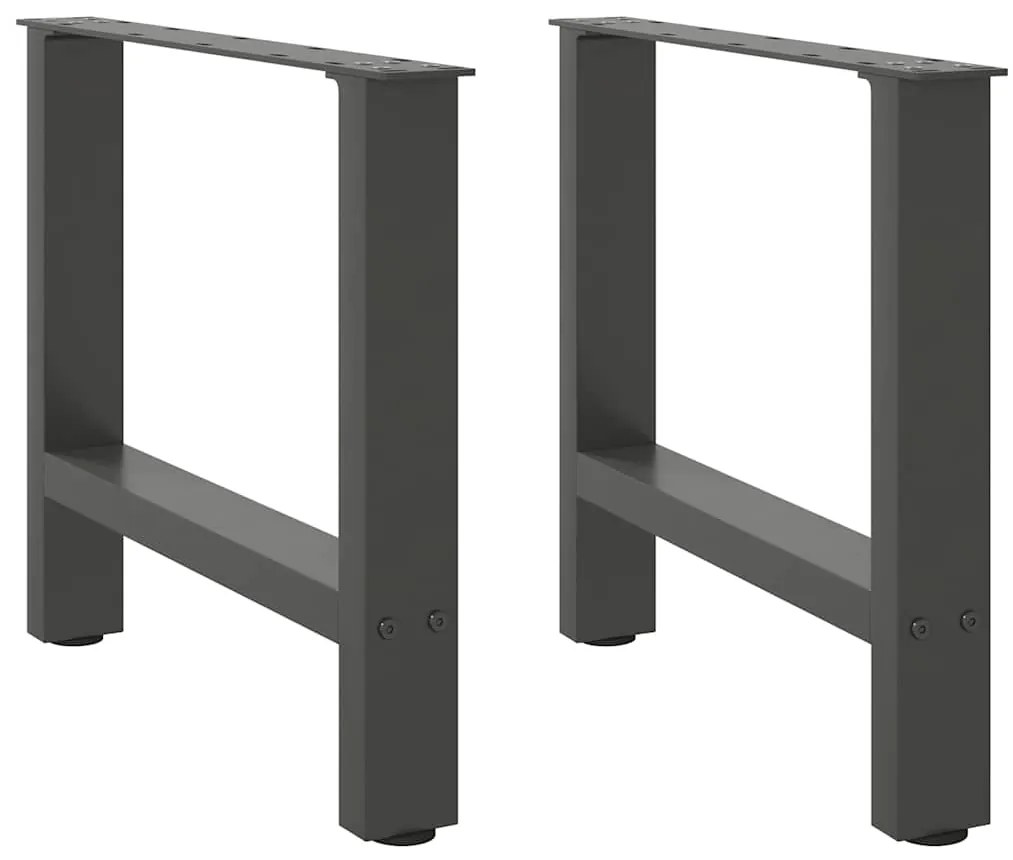 Pés para mesa de centro antracite 2 peças 60x(42-43) cm aço