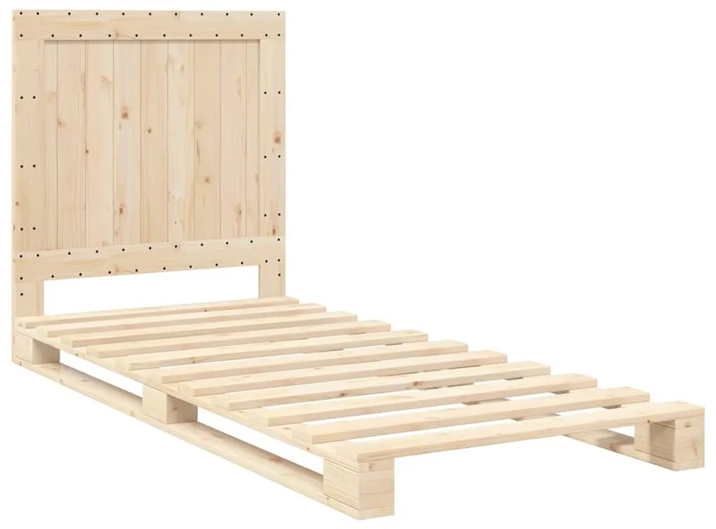 Estrutura de cama com cabeceira 90x200 cm pinho maciço