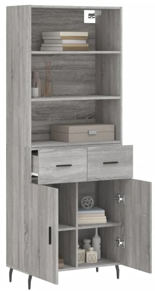 Armário alto 69,5x34x180 cm derivados de madeira sonoma cinza