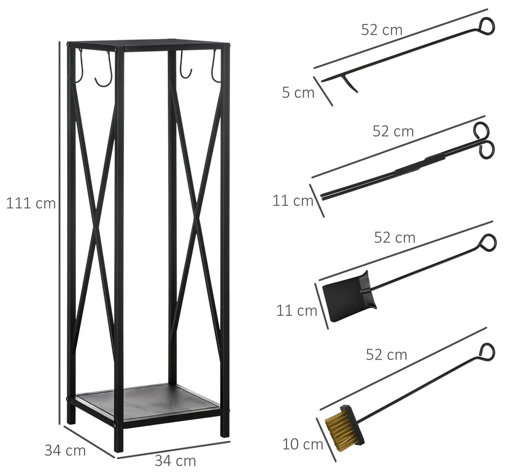 Outsunny Suporte para Lenha Estante para Lenha Lenheiro de Exterior co