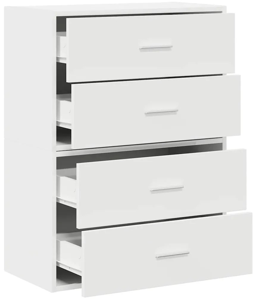 Armários c/ 2 gavetas 2 pcs 60x31x40cm derivados madeira branco