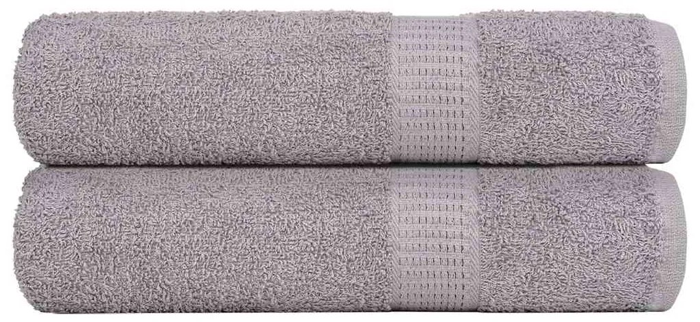 vidaXL Toalhas de mãos 2 pcs 50x100 cm 360 gsm 100% algodão cinzento