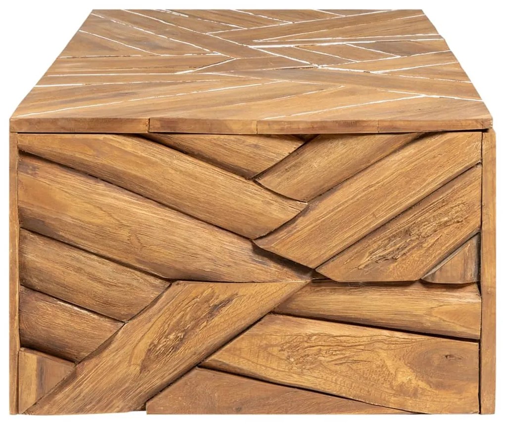 Mesa de centro Erosion madeira teca maciça 110x35x38 cm