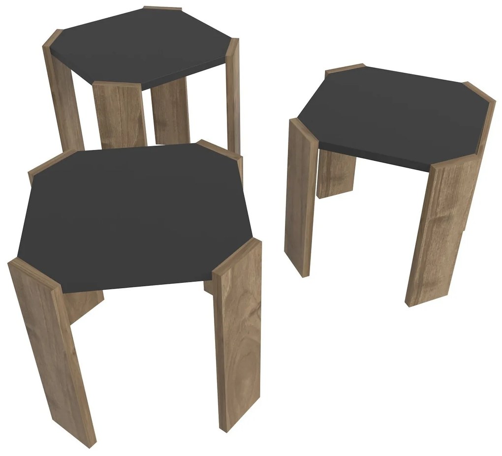 Mesa de Centro Lori – Antracite Nogueira – 44,5 x 41 x 44,5 cm