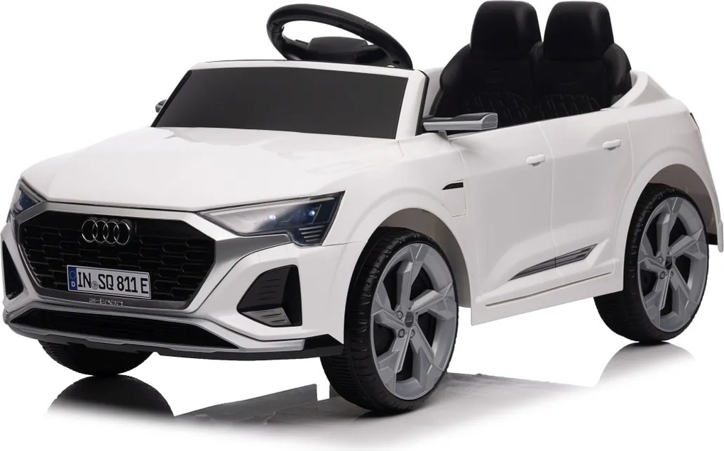 Carro elétrico para Crianças 12V 4x4 Audi SQ8, Rodas de espuma EVA, comando, assento Couro ecológico Branco