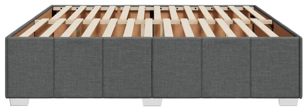 Estrutura de cama sem colchão 180x200 cm tecido cinzento-escuro