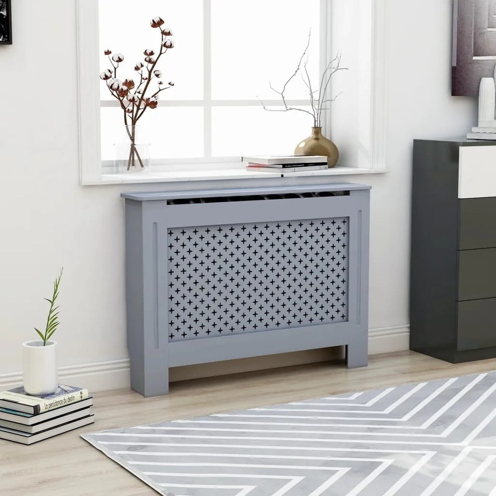 vidaXL Cobertura de radiador 112x19x81,5 cm MDF antracite