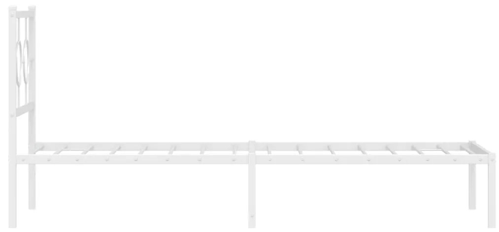 Estrutura de cama com cabeceira 80x200 cm metal branco