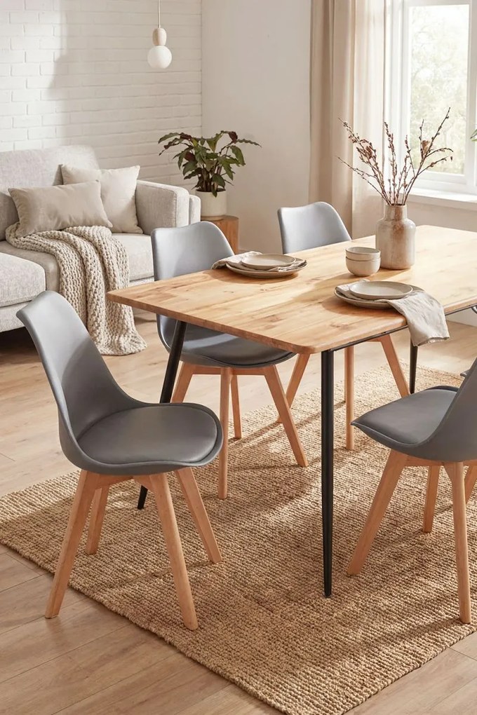 Pack 4 Cadeiras Synk Basic - Cinza claro