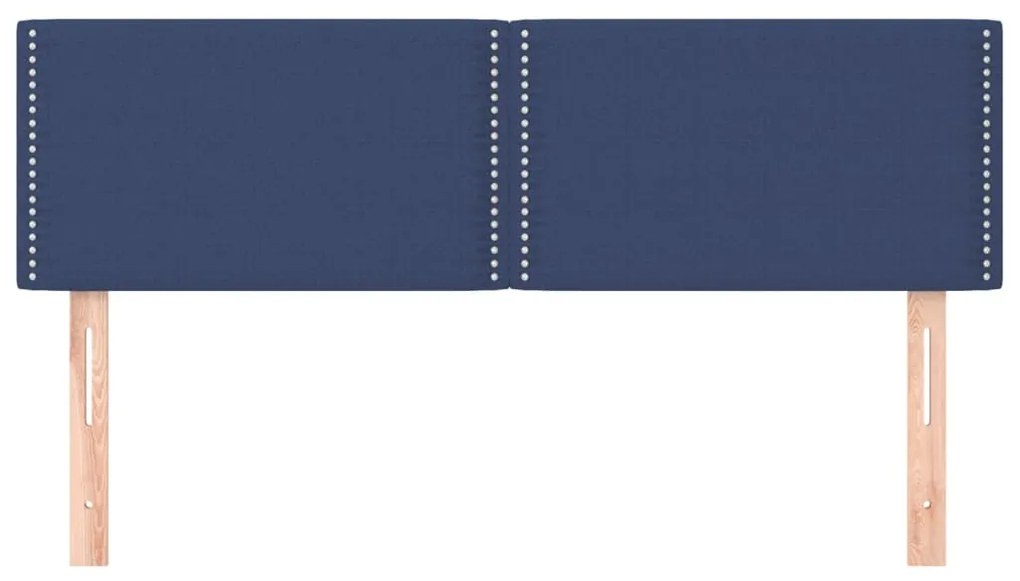 Cabeceira de cama 2 pcs tecido 72x5x78/88 cm azul