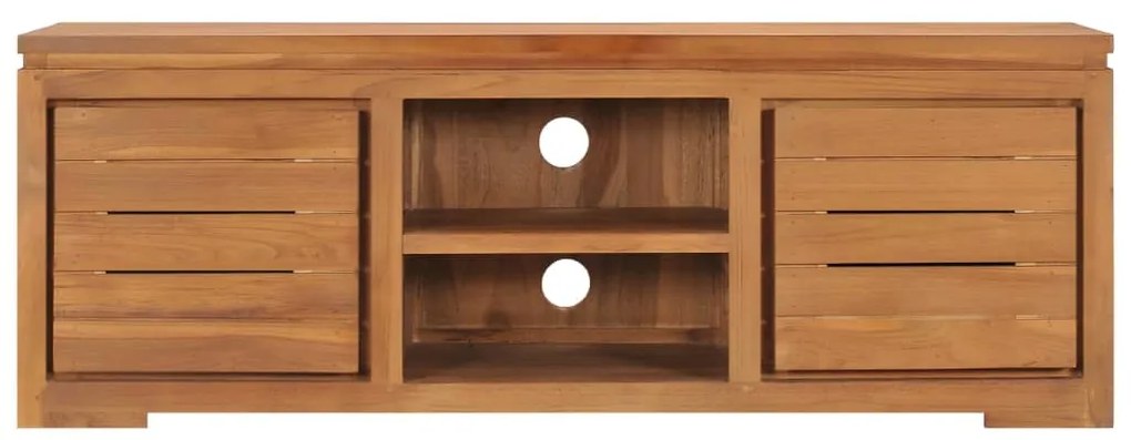 Móvel de TV 110x30x40 cm madeira de teca maciça