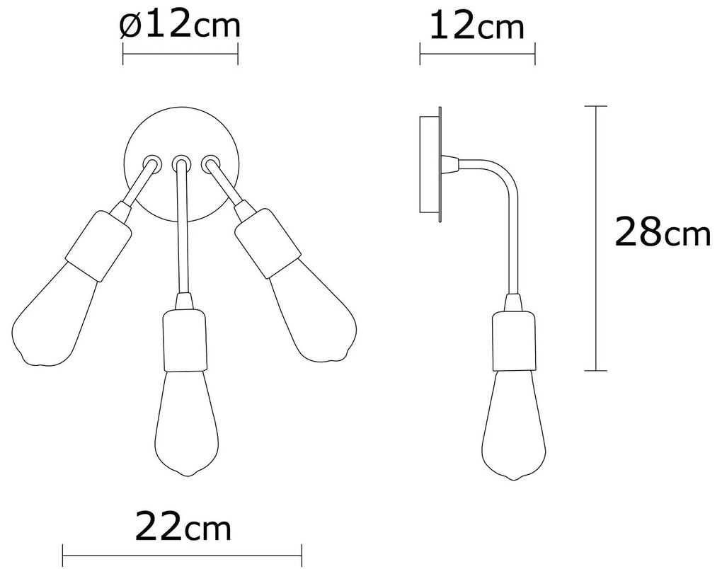 Aplique de Parede Harput – Cromado – 22 cm