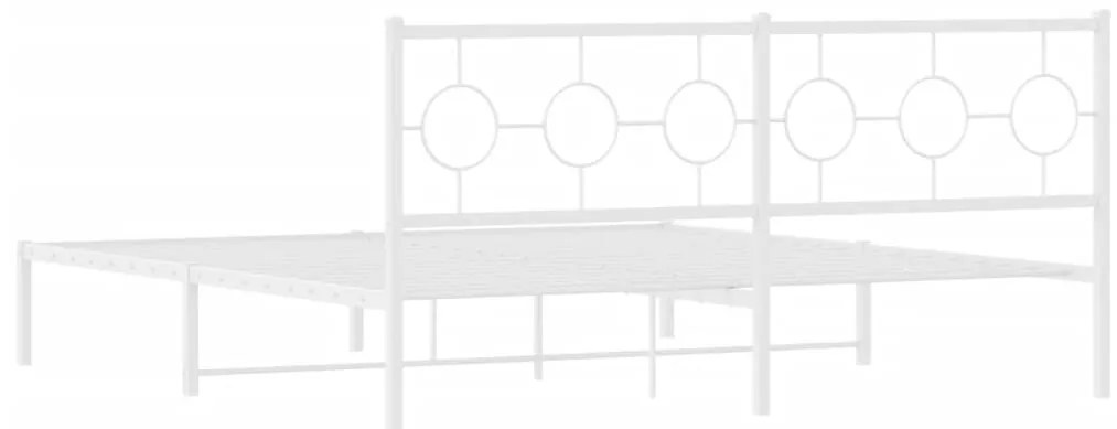 Estrutura de cama com cabeceira 183x213 cm metal branco