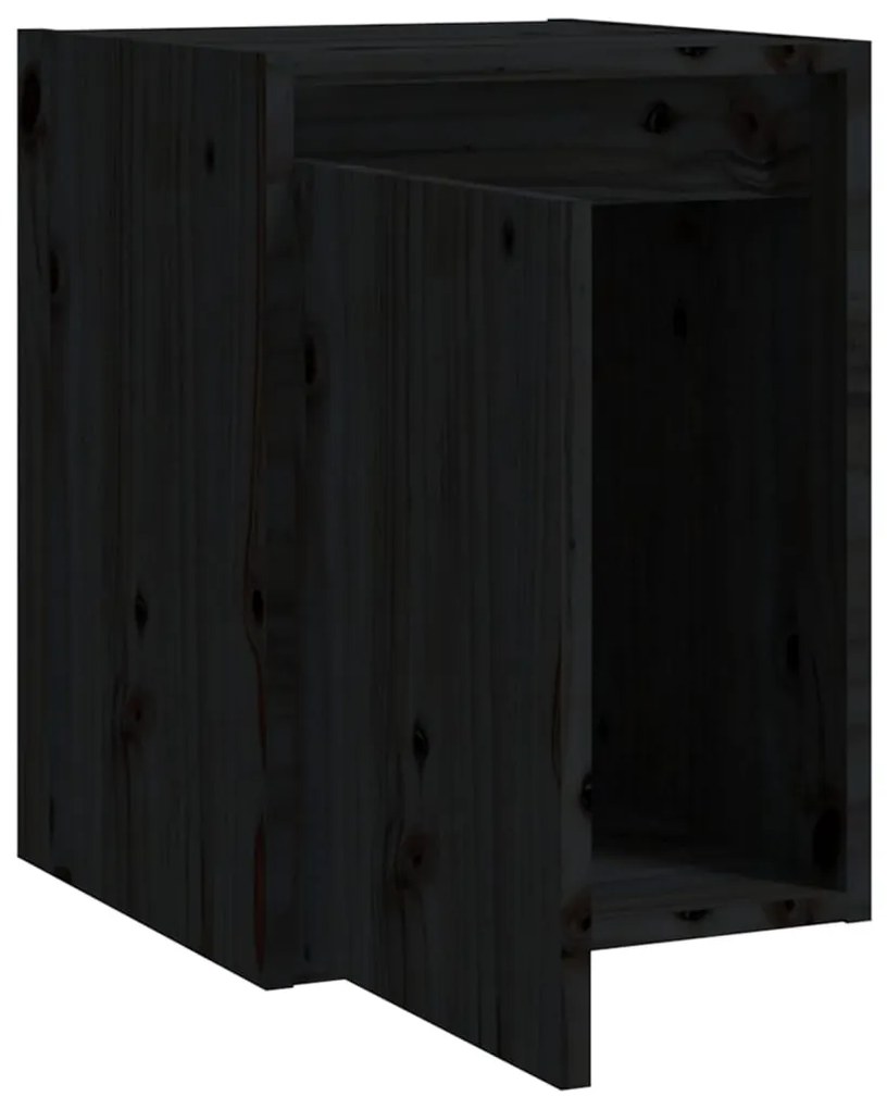 Armários de parede 2 pcs 30x30x40 cm pinho maciço preto