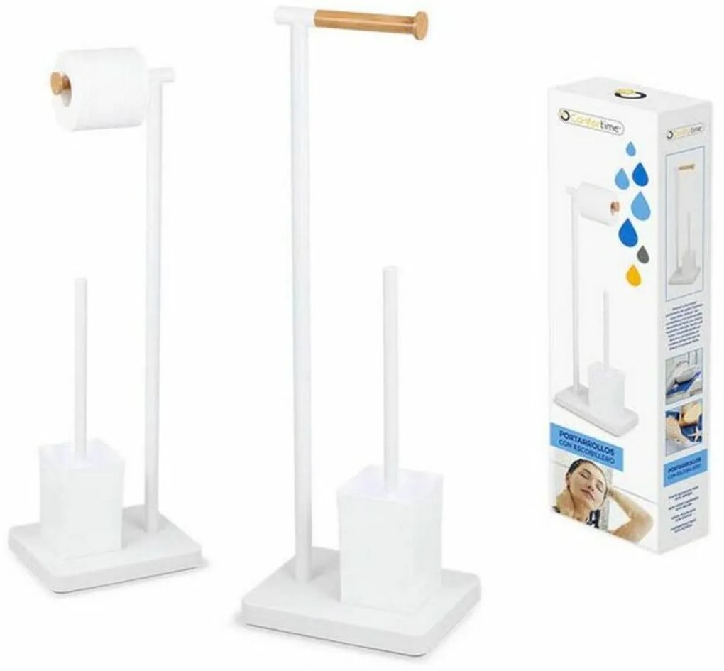 Porta-Rolos de Papel Higiénico com Suporte para o Piaçaba Confortime Bambu 23 x 18 x 69,5 cm