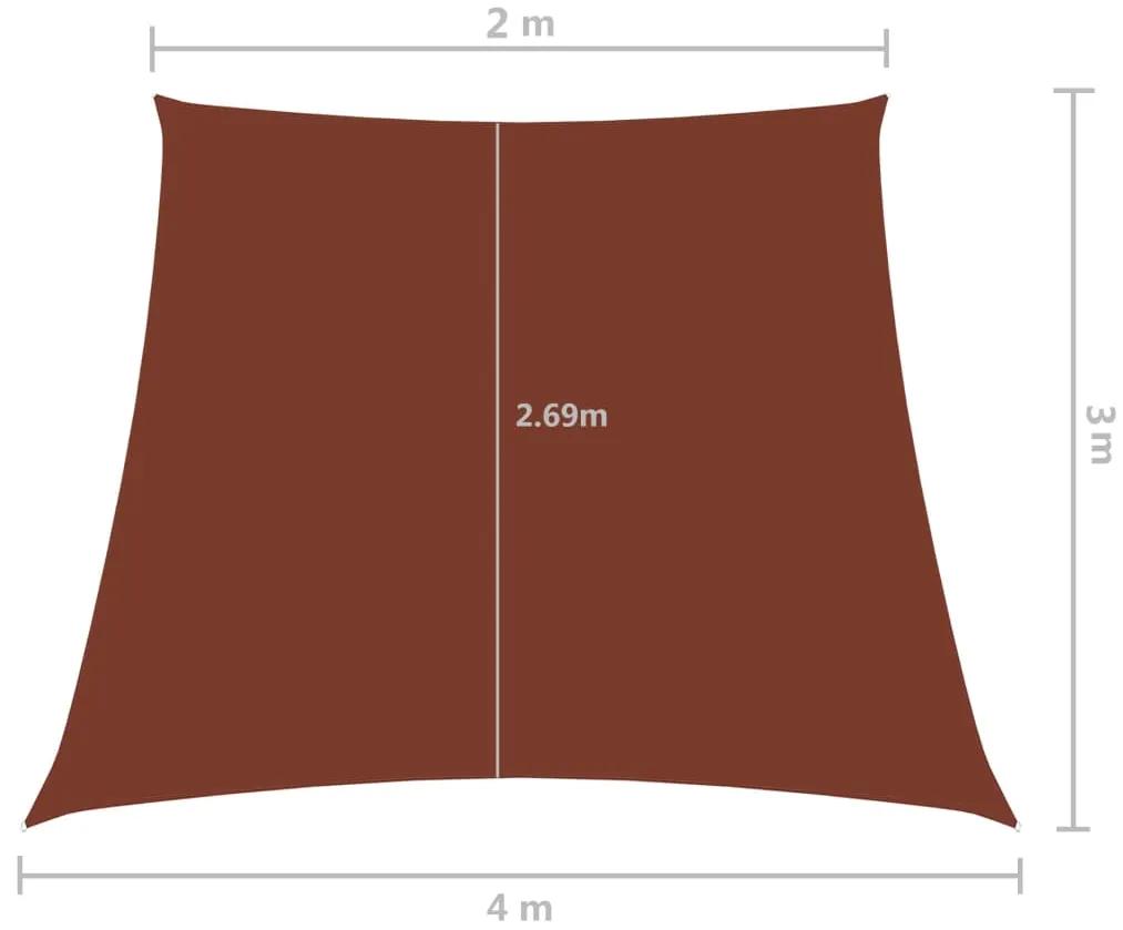 Para-sol estilo vela tecido oxford trapézio 2/4x3 m terracota