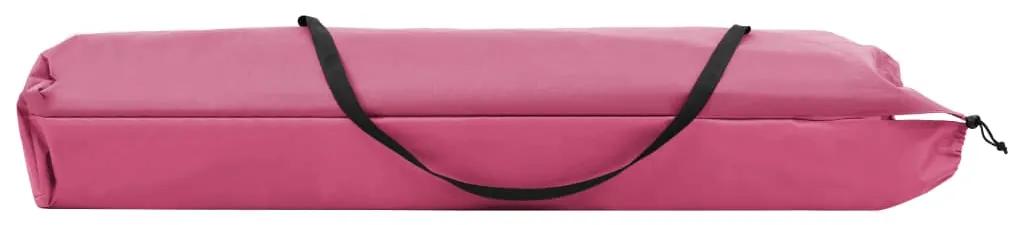 Espreguiçadeira/cama dobrável para 2 pessoas aço cor-de-rosa