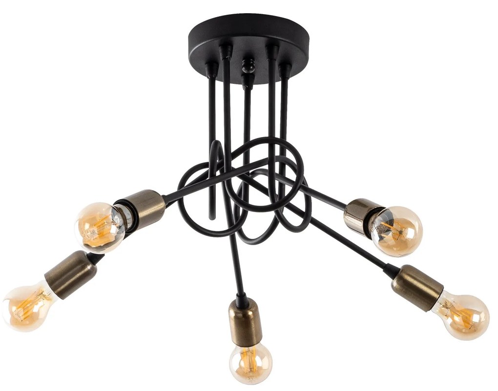 Candeeiro de Teto Viraj – Preto Antigo – 46 x 46 cm