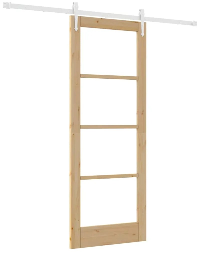 Porta Deslizante vidaXL com Conjunto de Hardware 78x202 cm Madeira Mac