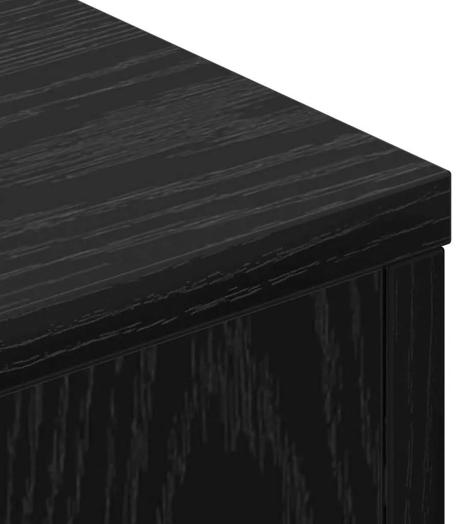 Cabeceira com Armário Carvalho preto 180 x 17 x 104.5 cm