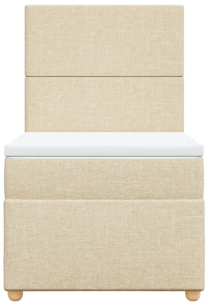 Cama com molas/colchão 90x190 cm tecido cor creme