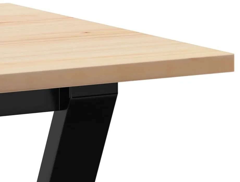 Mesa de jantar estrutura em Y 80x50x75 cm pinho e aço