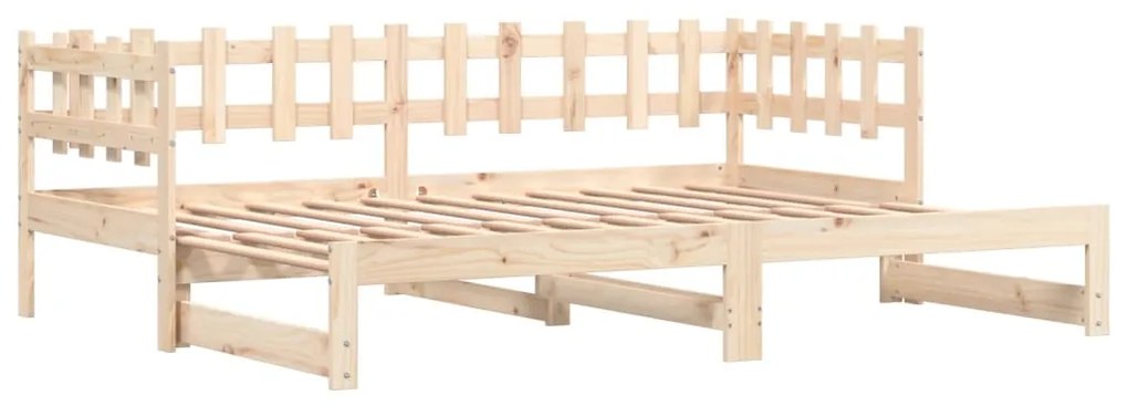 Sofá-cama de puxar 2x(80x200) cm madeira de pinho maciça
