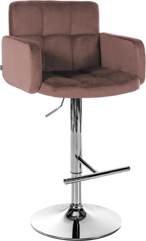 Banco de bar Los Angeles Veludo castanho