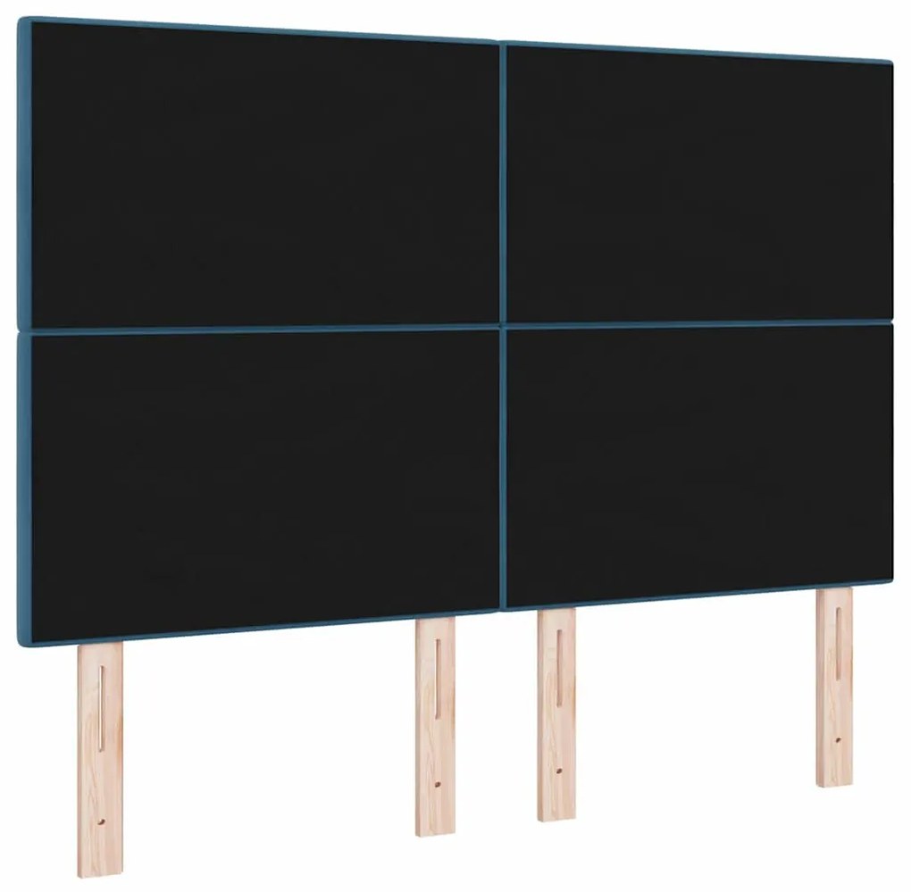 Cabeceira LED vidaXL Azul Escuro 72 cm Veludo