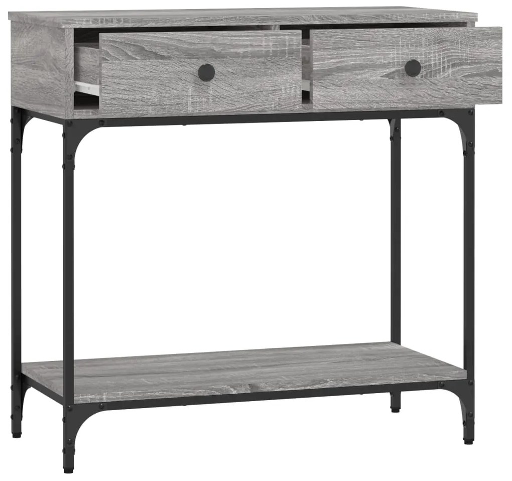 Mesa consola 75x34,5x75 cm derivados de madeira cinzento sonoma