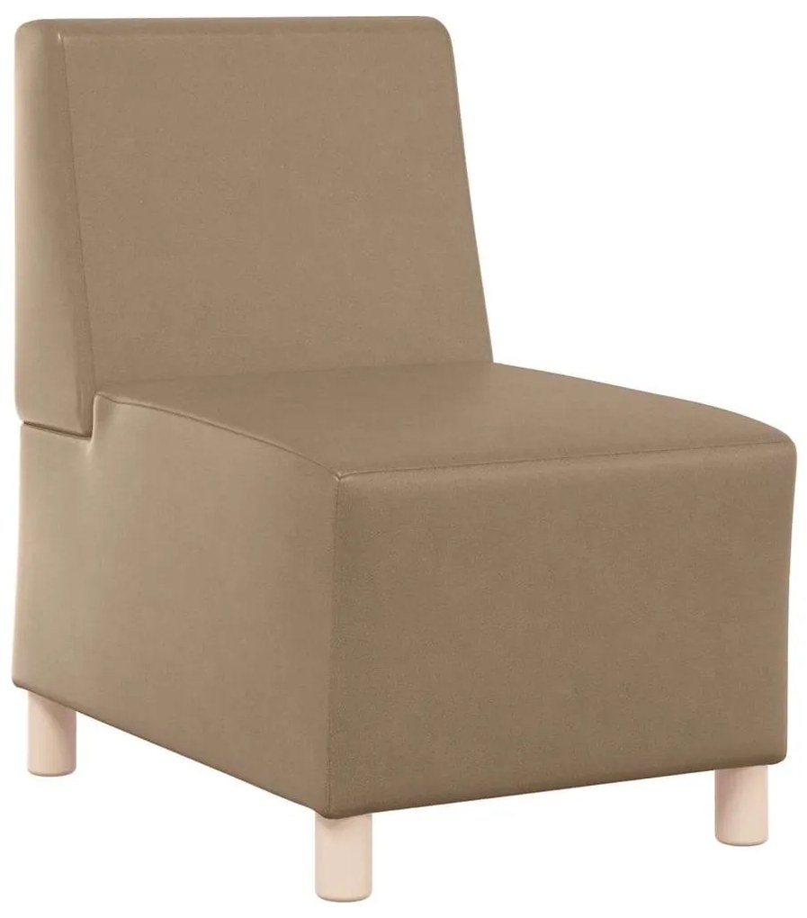 Poltrona sem braços 55 cm couro artificial cappuccino